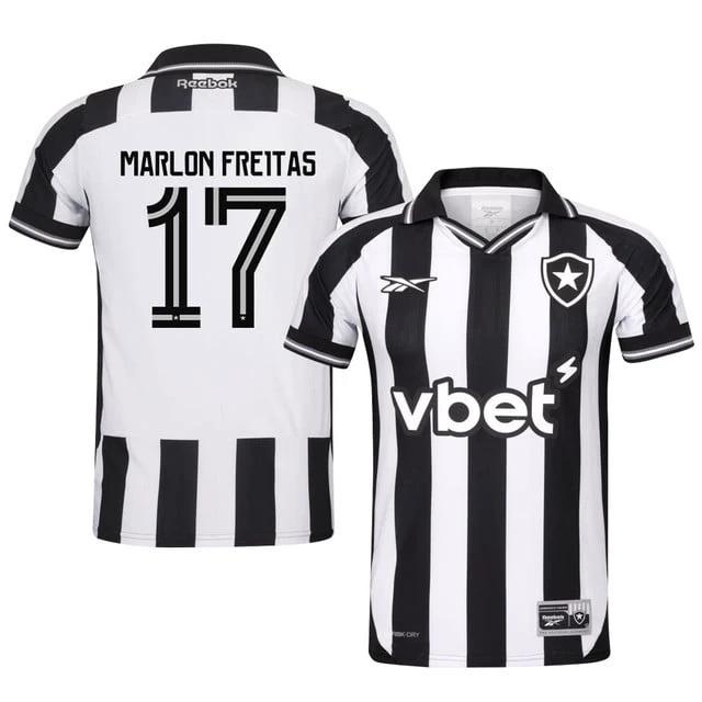 Marlon Freitas #17 Botafogo 2025-26 Home Jersey – Black White by Soccer Jersey