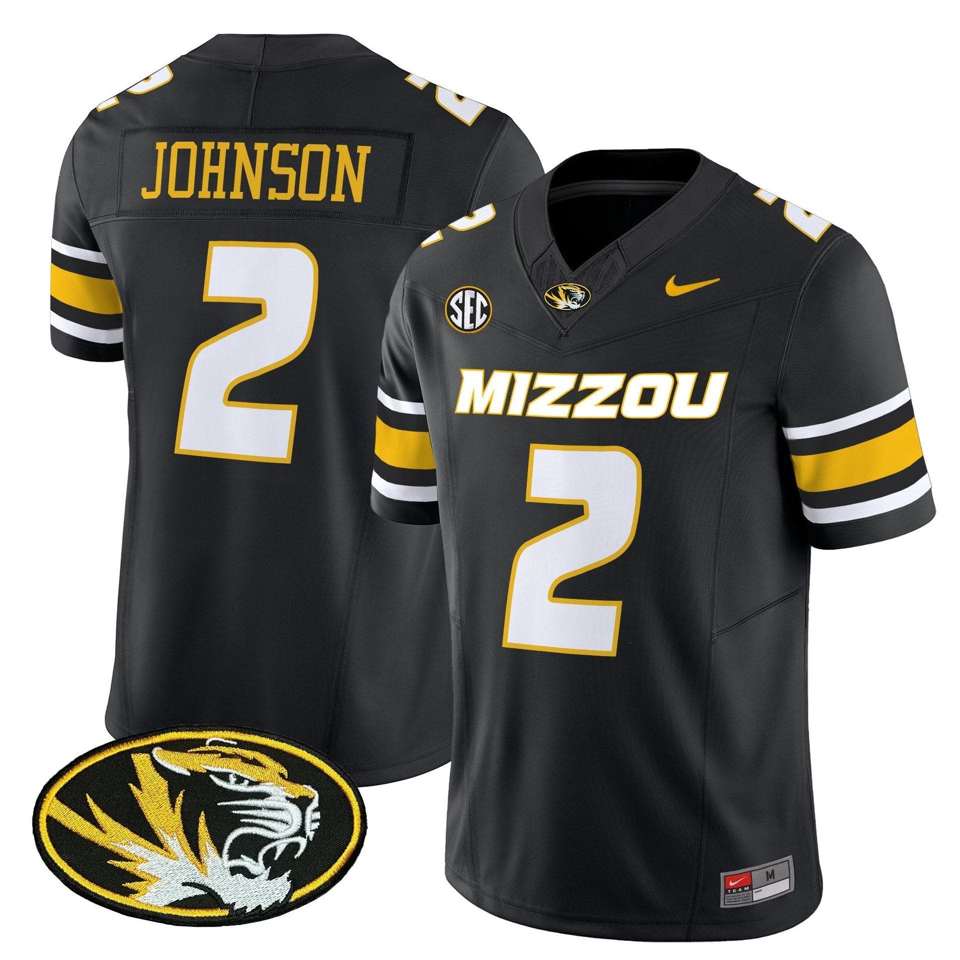 Marquis Johnson Jersey #2 Missouri Tigers 2025 Vapor Limited Stitched by My Store NCAA Football Jerseys