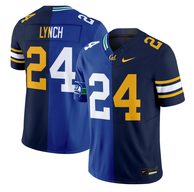 Marshawn Lynch Jersey #24 California Golden Bears Split Vapor Limited Stitched by NCAA Football Jersey
