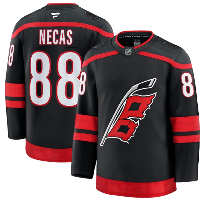 Martin Necas Jersey #88 Carolina Hurricanes Premium All Stitched Black by Hockey David