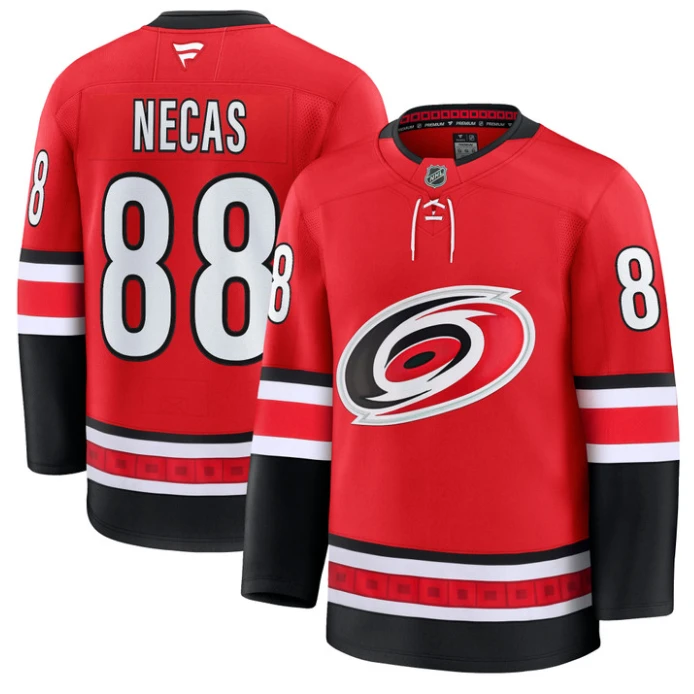 Martin Necas Jersey #88 Carolina Hurricanes Premium All Stitched Red by Hockey David