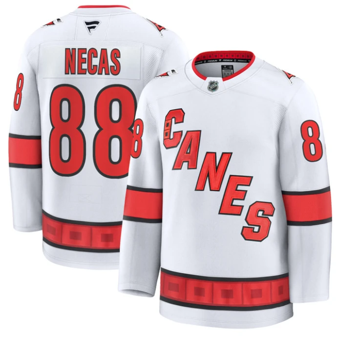 Martin Necas Jersey #88 Carolina Hurricanes Premium All Stitched White by Hockey David
