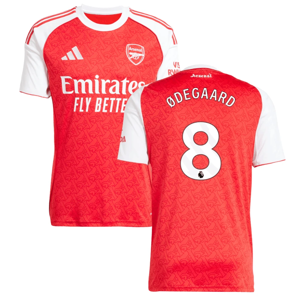 Martin Odegaard #8 Arsenal 2025-26 Home Jersey – Red by Soccer Jersey