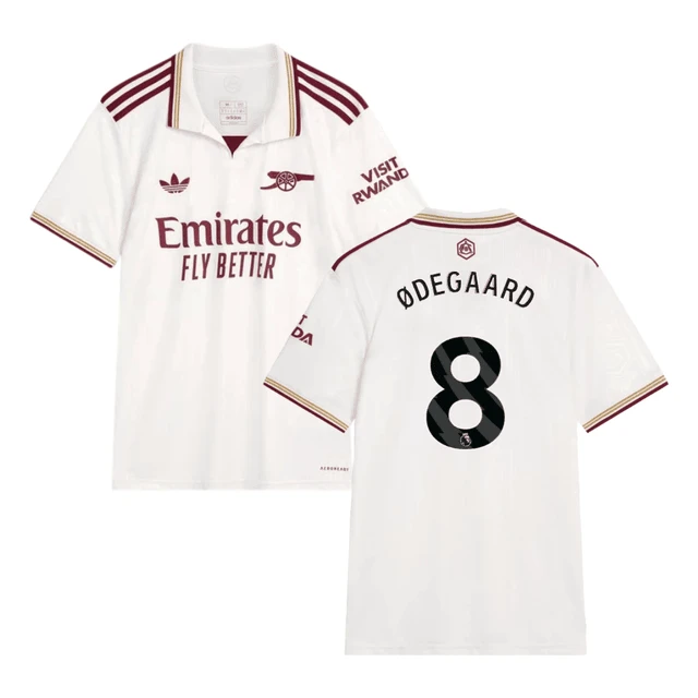 Martin Odegaard #8 Arsenal 2025-26 Third Jersey – Cream by Soccer Jersey