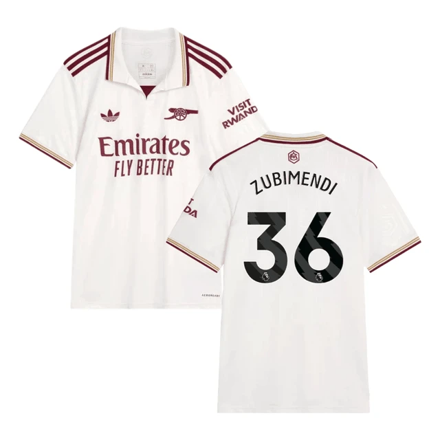 Martin Zubimendi #36 Arsenal 2025-26 Third Jersey – Cream by Soccer Jersey