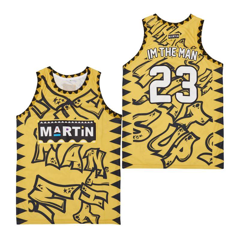 Martin #23 Im The Man Movie Basketball Jersey Yellow by My store basketball