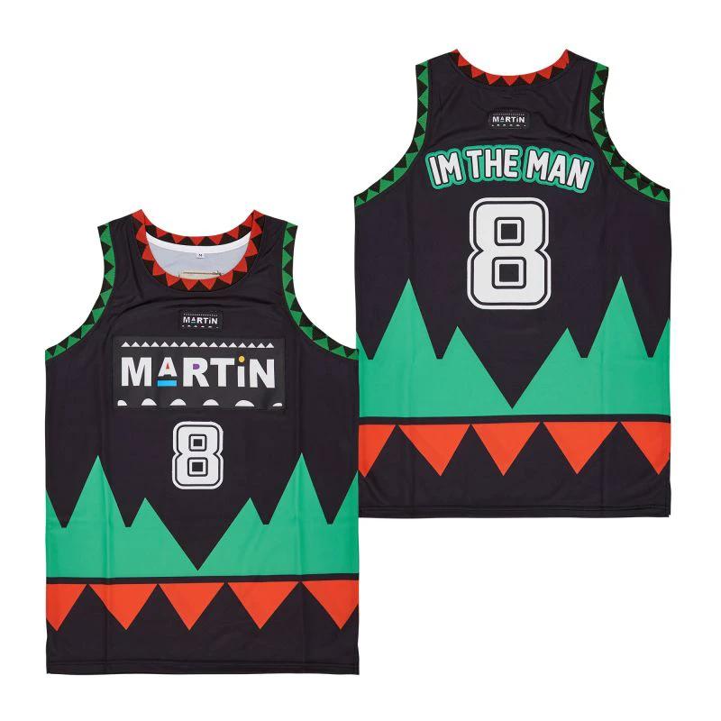 Martin #8 Im The Man Movie Basketball Jersey Black Blue by My store basketball