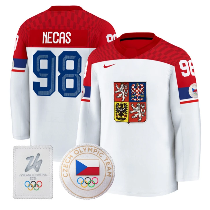 Martin Necas Jersey #98 Czechia Olympic 2026 Premium Hockey All Stitched by Hockey David