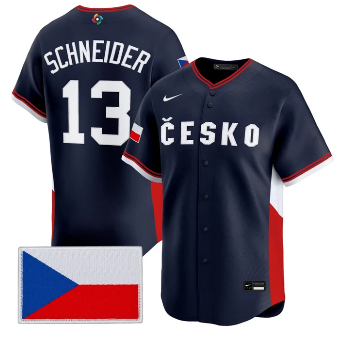Martin Schneider Jersey #13 Team Czechia 2026 World Baseball Stitched by My Store