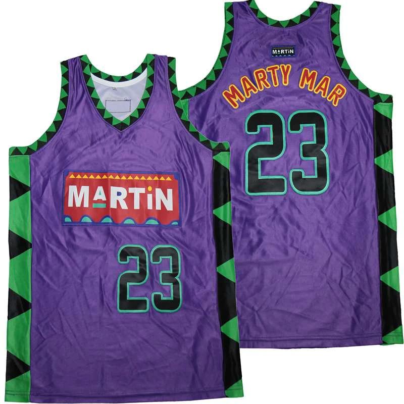 Marty Mar #23 In The House Movie Basketball Jersey Purple by My store basketball