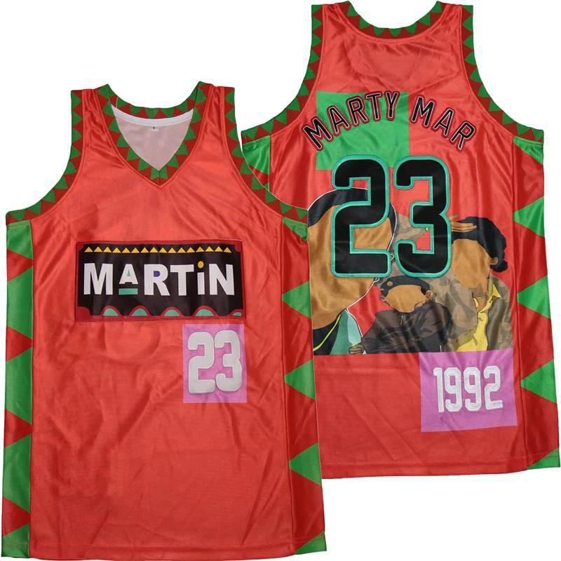 Marty Mar #23 In The House Movie Basketball Jersey Red by My store basketball