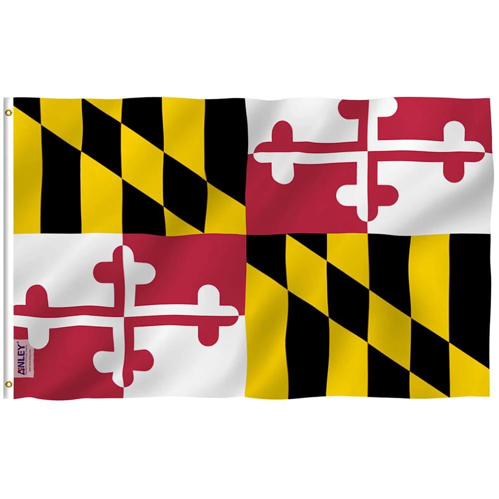 Maryland State Polyester Flag - Maryland MD Flag with Brass Grommets 3X5Ft Banner USA by flagsjustdoit
