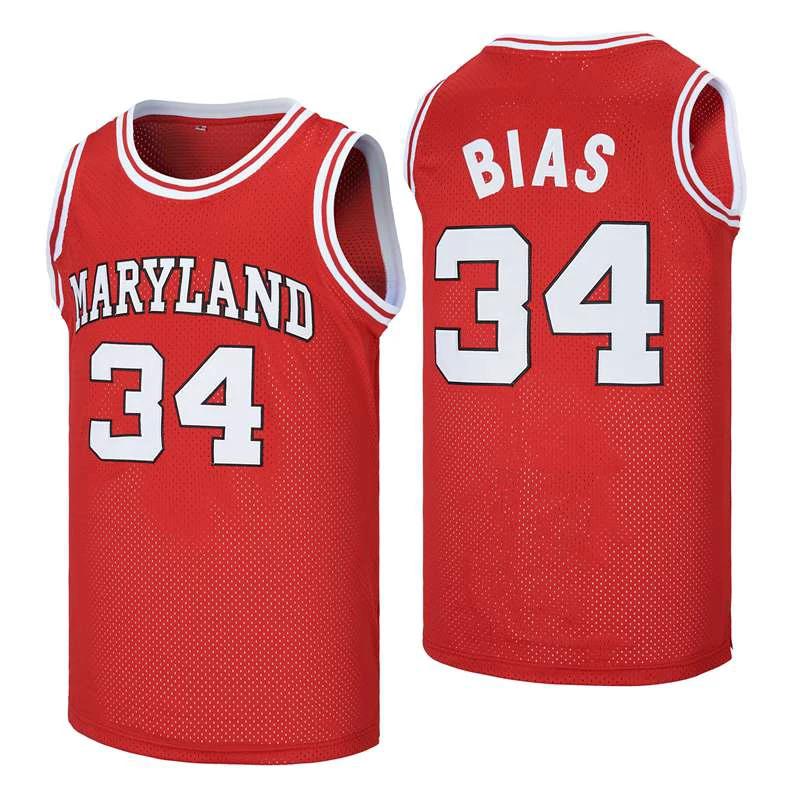 Maryland #34 Bias Movie Basketball Jersey Red by My store basketball
