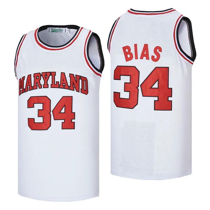 Maryland #34 Bias Movie Basketball Jersey White by My store basketball