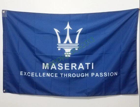 Maserati Racing Flag Blue 3X5 Ft Polyester Banner USA 90x150cm by flagsjustdoit