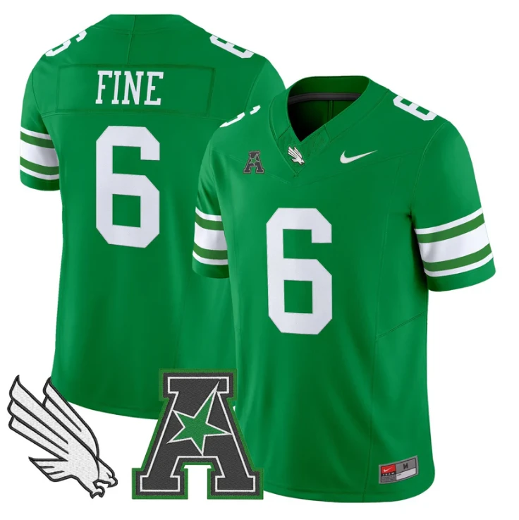 Mason Fine Jersey #6 North Texas Mean Green 2025 Vapor Stitched Green by My Store NCAA Football Jerseys