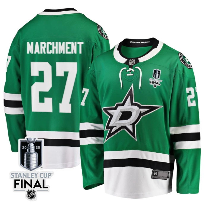 Mason Marchment 27 Dallas Stars 2025 STANLEY CUP Final Patch Home Men Jersey Black by Hockey David