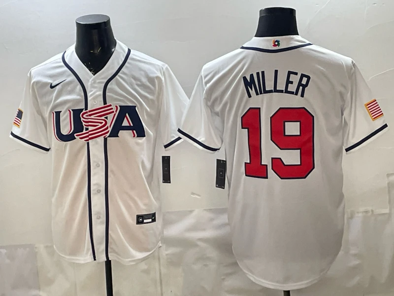 Mason Miller Jersey #19 USA Baseball 2026 World Baseball Classic Stitched White by My Store