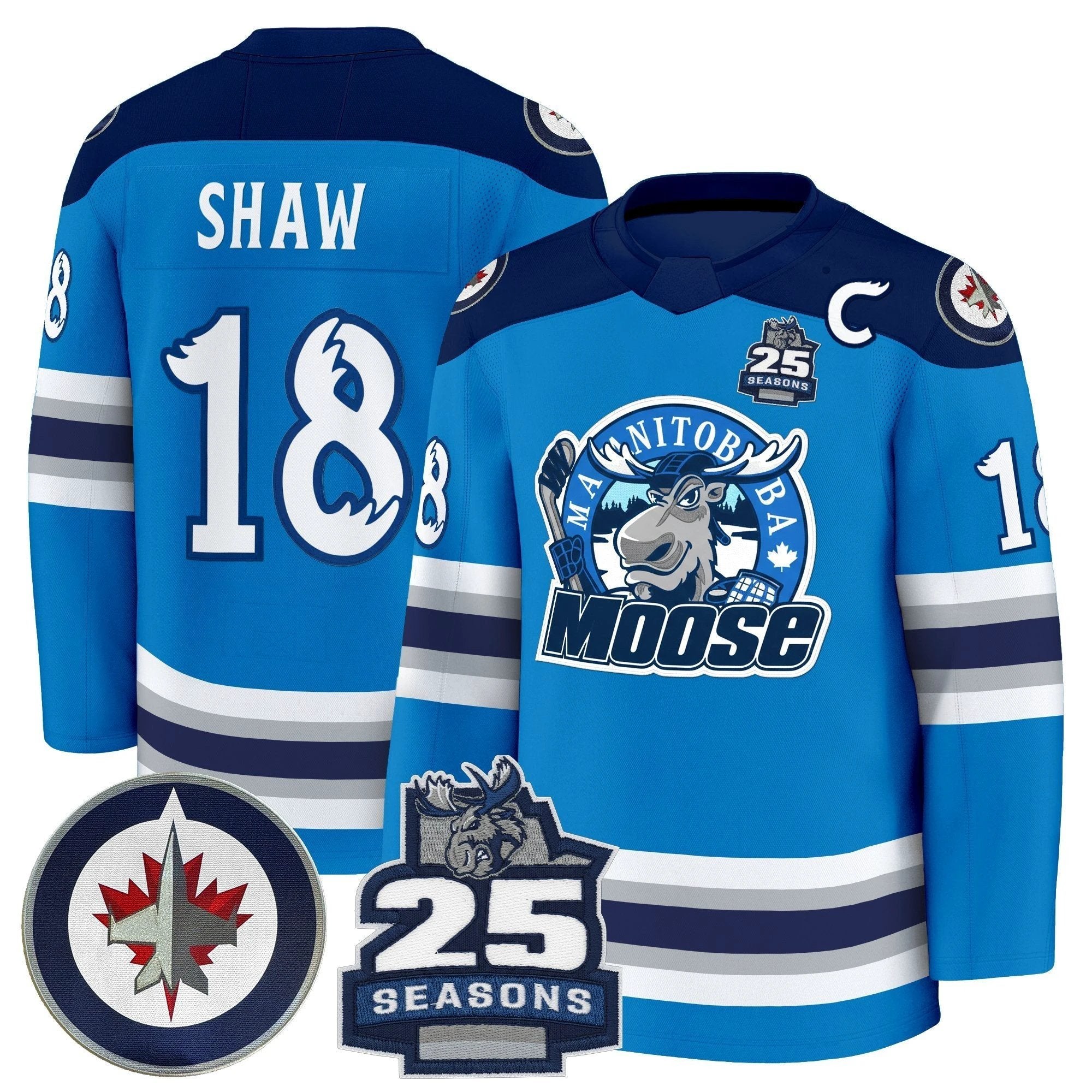 Mason Shaw Jersey #18 Manitoba Moose 2025 Premium All Stitched by Hockey David