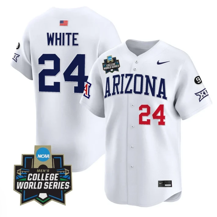 Mason White Jersey #24 Arizona Wildcats 2025 World Series Stitched White by My Store