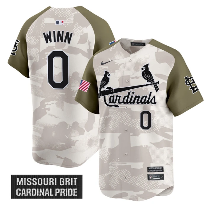 Masyn Winn Jersey #0 St. Louis Cardinals 2025 Armed Forces Day Vapor Stitched Alternate by My Store