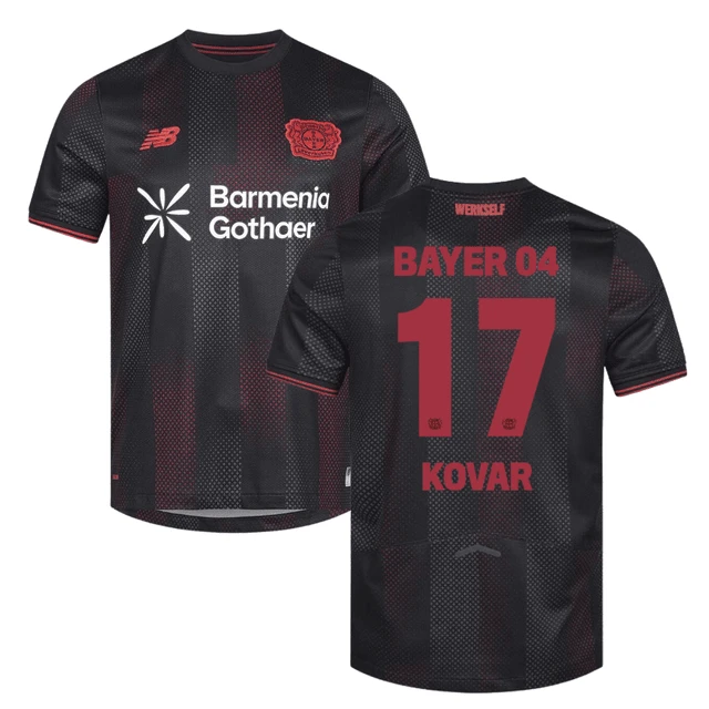 Matej Kovar 17 Leverkusen 2025-26 Home Match Jersey – Black by Soccer Jersey