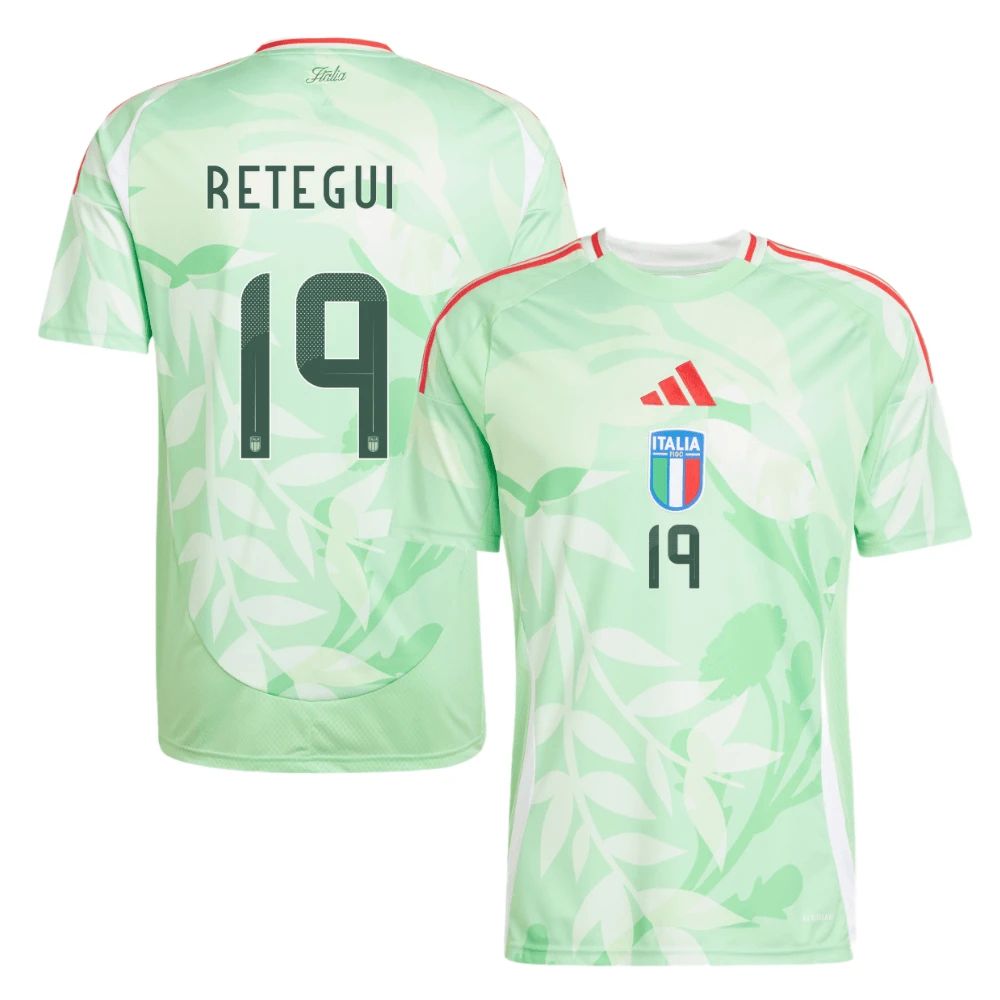 Mateo Retegui 19 Italy National Team 2025-26 Away Men Jersey – Green by Soccer Jersey