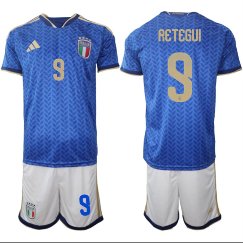 Mateo Retegui Jersey #9 Italy 2025-26 Blue Home Soccer Suit by Soccer Jersey