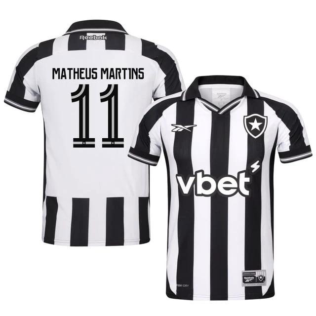 Matheus Martins #11 Botafogo 2025-26 Home Jersey – Black White by Soccer Jersey