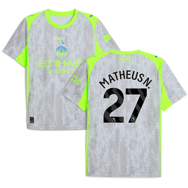 Matheus Nunes 27 Manchester City 2025-26 Third Men Jersey – Gray by Soccer Jersey