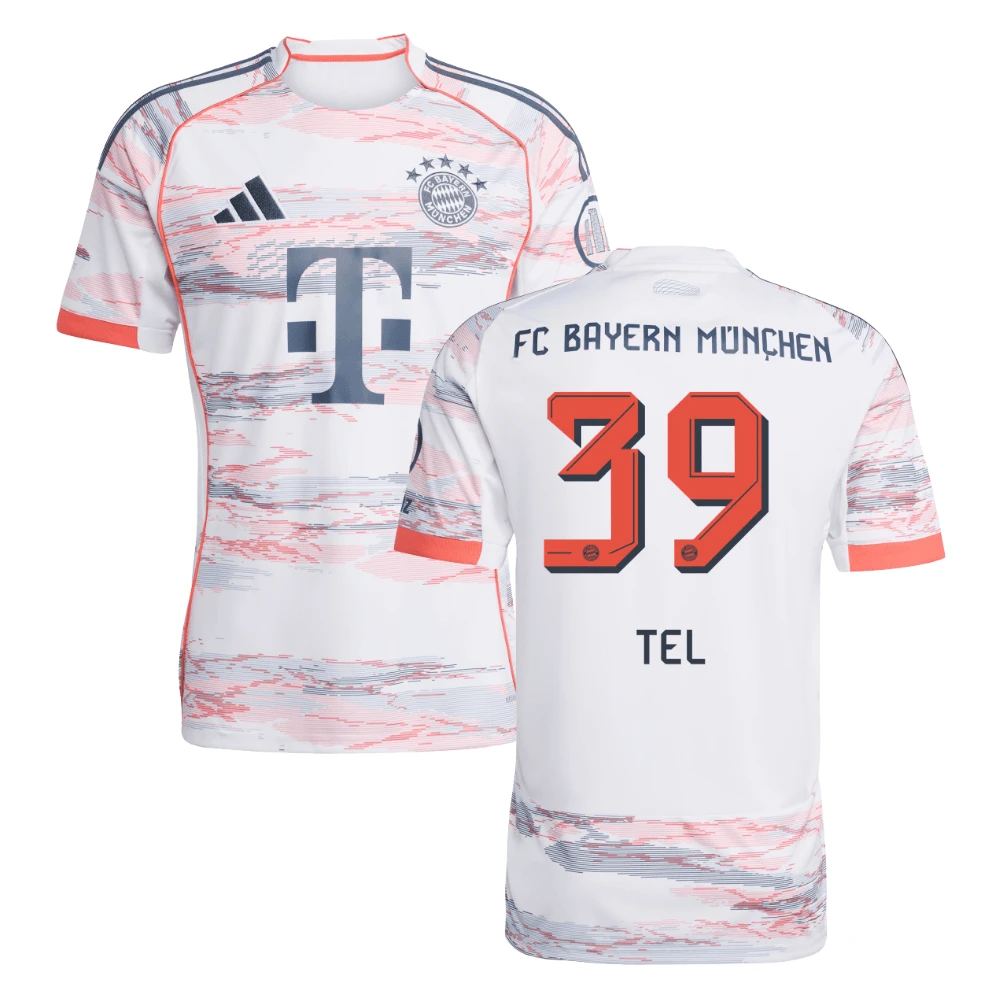 Mathys Tel #39 Bayern Munich 2025-26 Away Men Jersey – White by Soccer Jersey