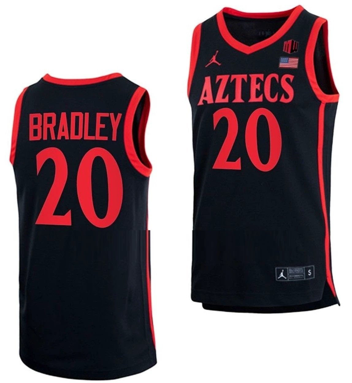 Matt Bradley Jersey San Diego State Aztecs College Basketball Black #20 by My store basketball