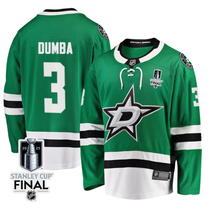 Matt Dumba 3 Dallas Stars 2025 STANLEY CUP Final Patch Home Men Jersey Black by Hockey David