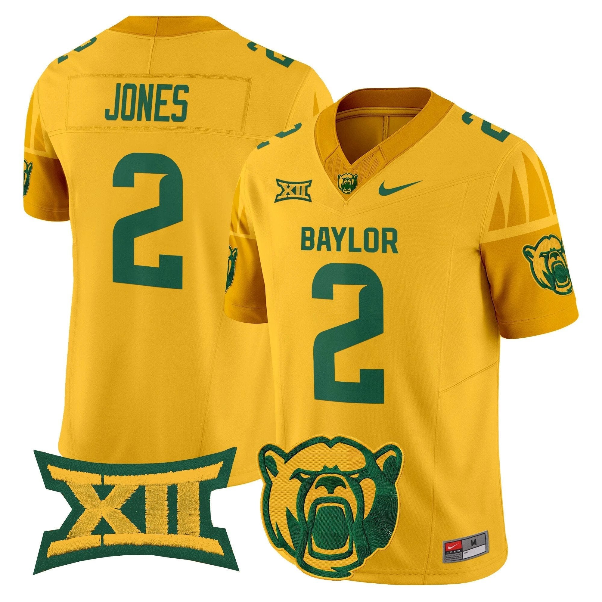 Matt Jones Jersey #2 Baylor Bears 2025 V2 Vapor Stitched Gold by NCAA Football Jersey