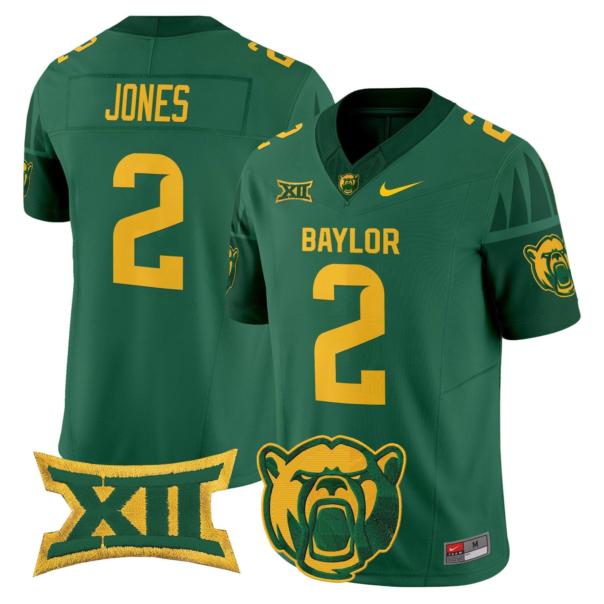 Matt Jones Jersey #2 Baylor Bears 2025 V2 Vapor Stitched Green by NCAA Football Jersey