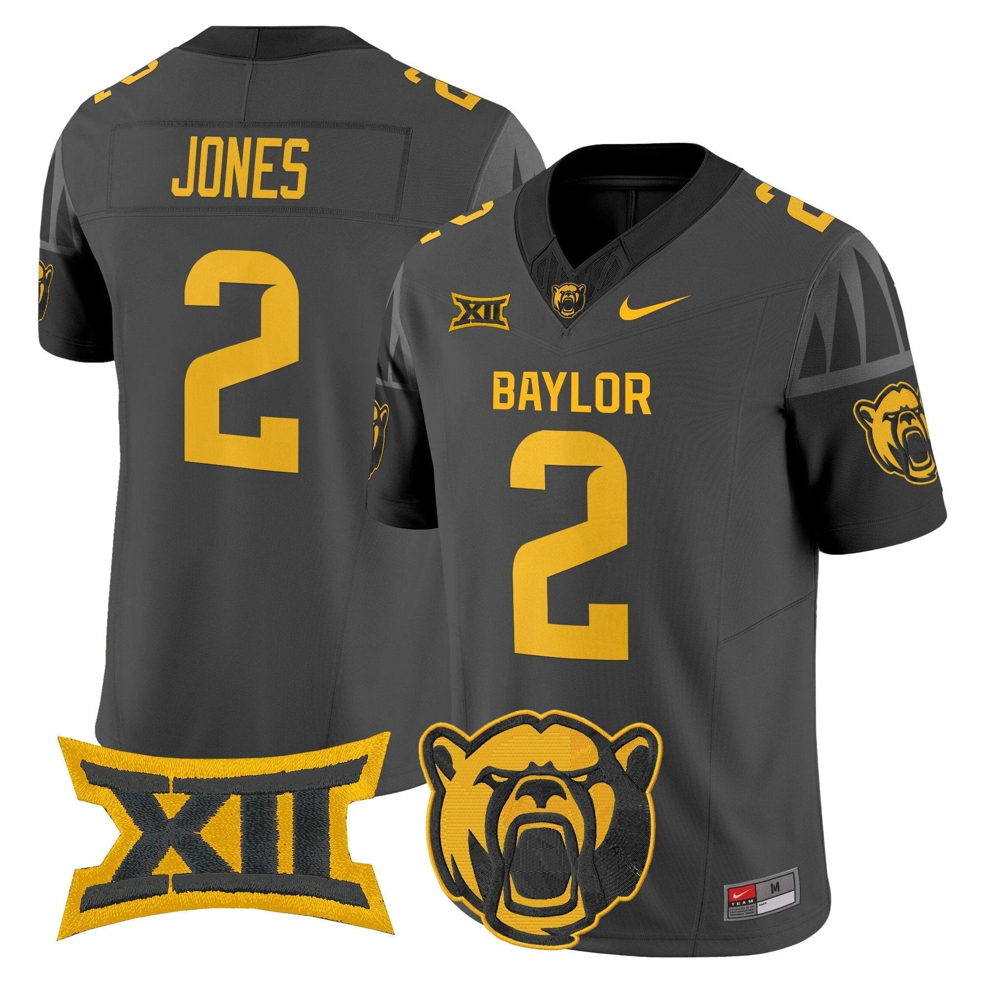 Matt Jones Jersey #2 Baylor Bears 2025 Vapor Limited Stitched Black by NCAA Football Jersey