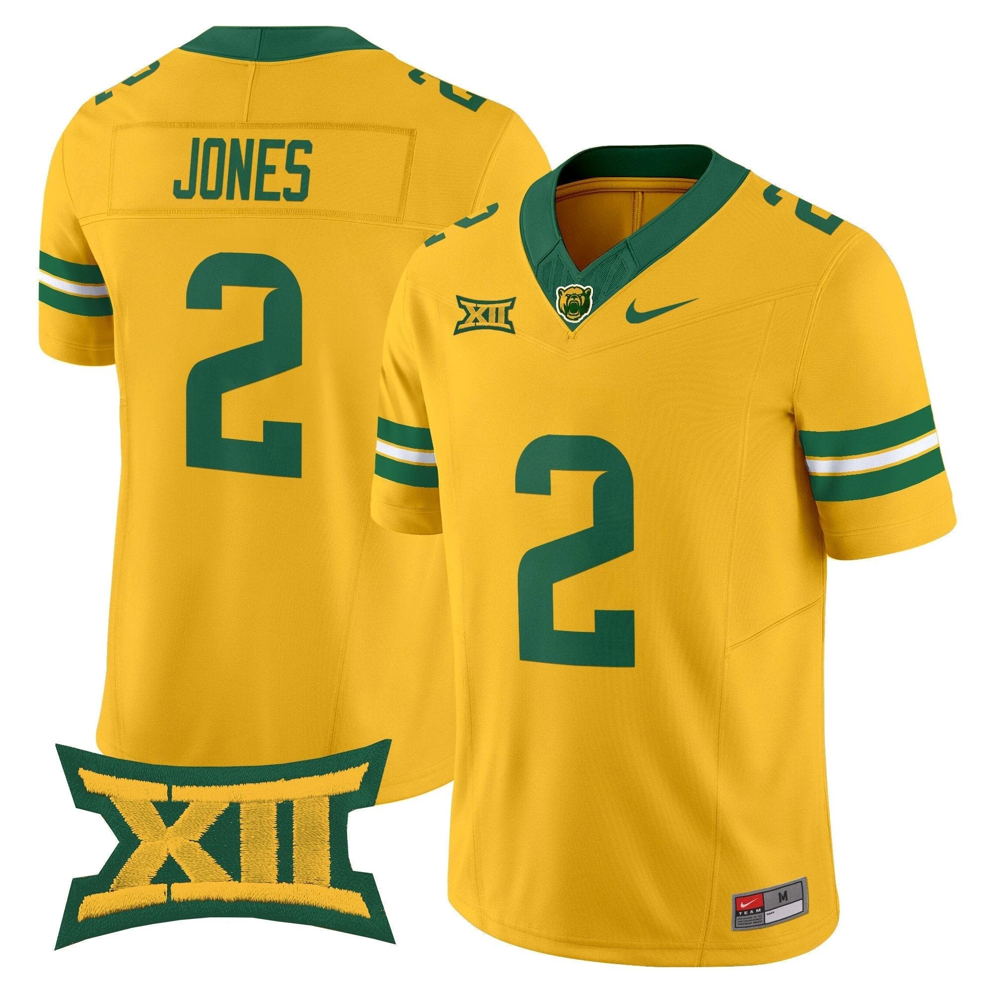 Matt Jones Jersey #2 Baylor Bears 2025 Vapor Limited Stitched Gold by NCAA Football Jersey