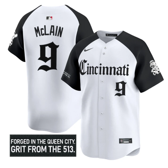 Matt McLain Jersey #9 Cincinnati Reds Gothic Queen City Edition Stitched by My Store