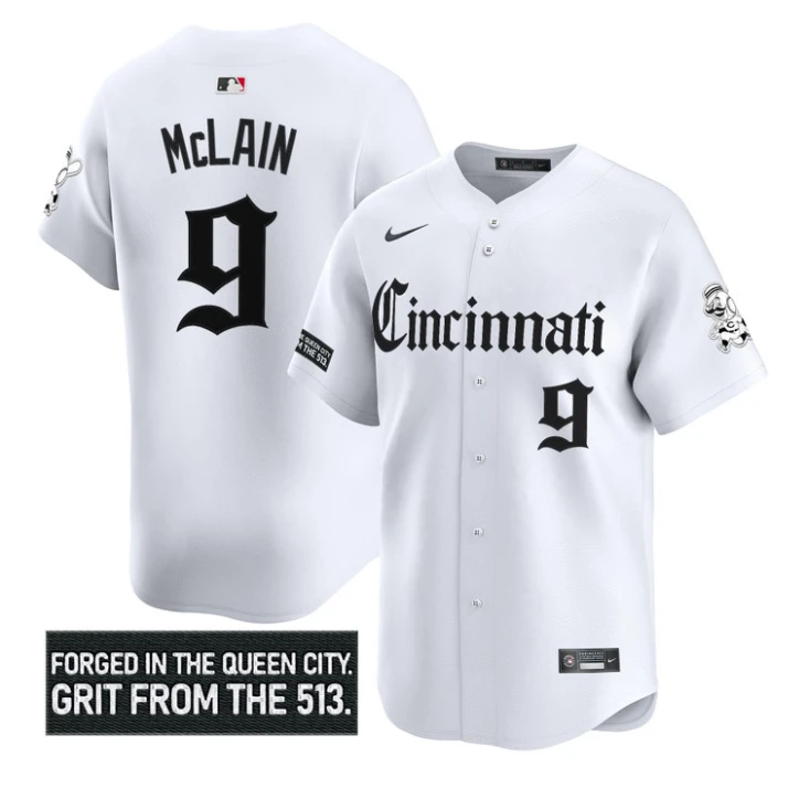 Matt McLain Jersey #9 Cincinnati Reds Gothic Queen City Edition Stitched by My Store