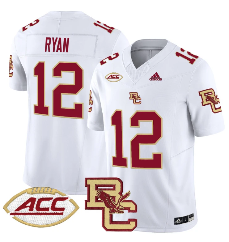Matt Ryan Jersey #12 Boston College Eagles 2024 Stitched White by NCAA Football Jersey