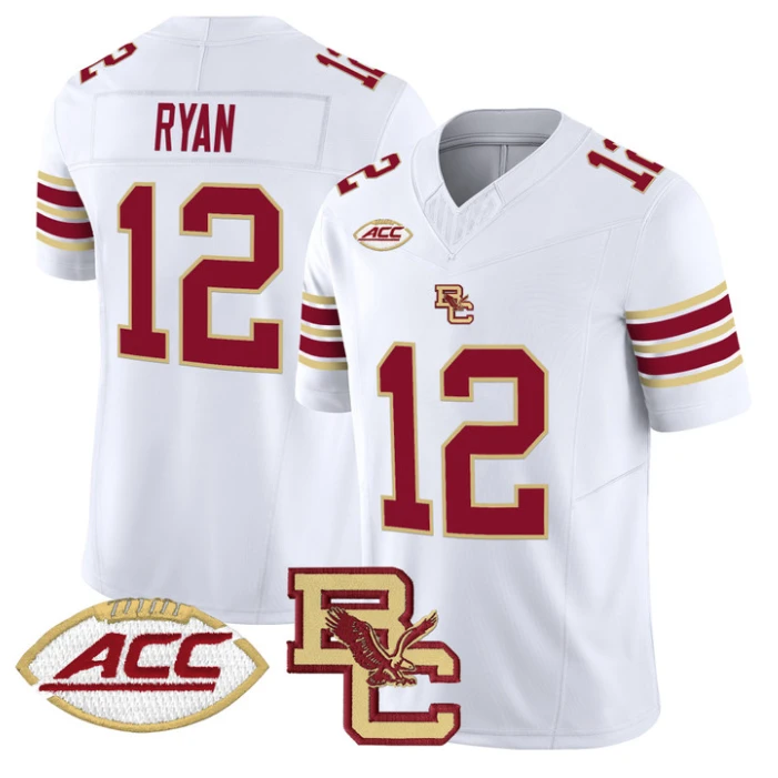 Matt Ryan Jersey #12 Boston College Eagles 2025 Vapor Stitched White by NCAA Football Jersey