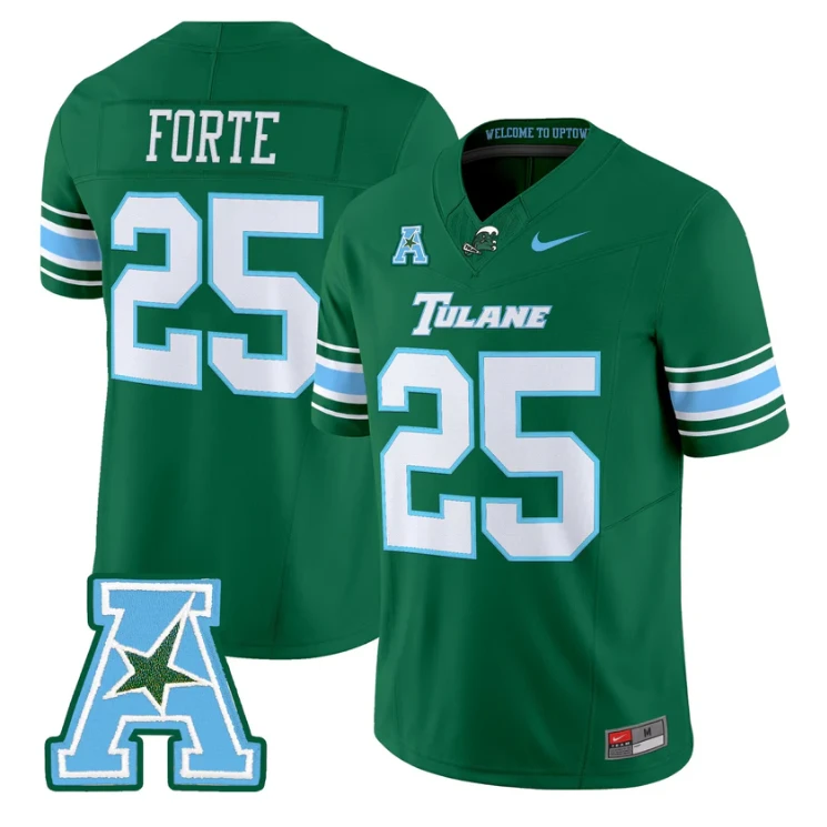 Matt Forte Jersey #25 Tulane Green Wave 2025 Vapor Limited Stitched by My Store NCAA Football Jerseys