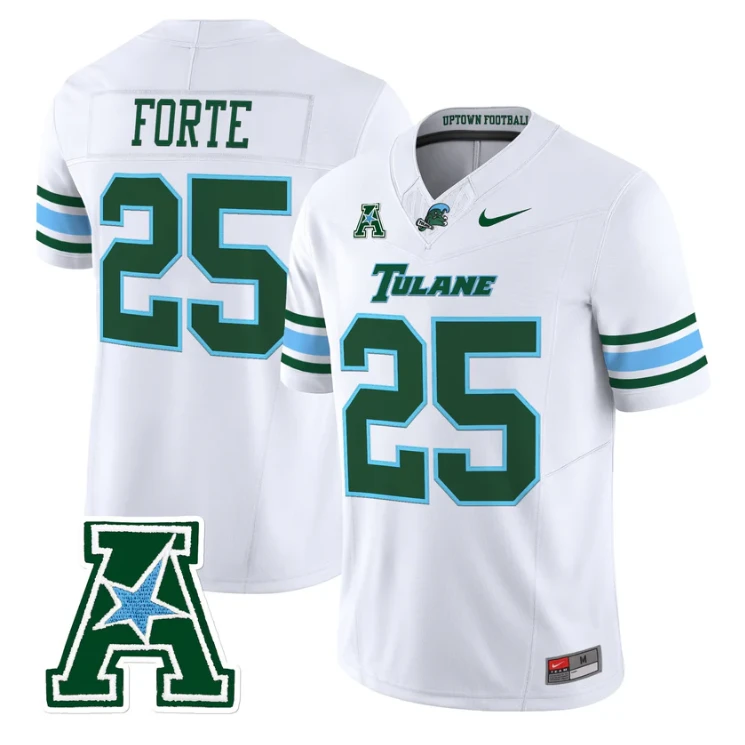 Matt Forte Jersey #25 Tulane Green Wave 2025 Vapor Limited Stitched by My Store NCAA Football Jerseys