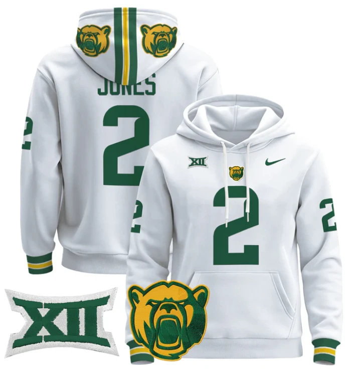 Matt Jones Hoodie #2 Baylor Bears 2024 Pullover Stitched by Hoodie Pullover
