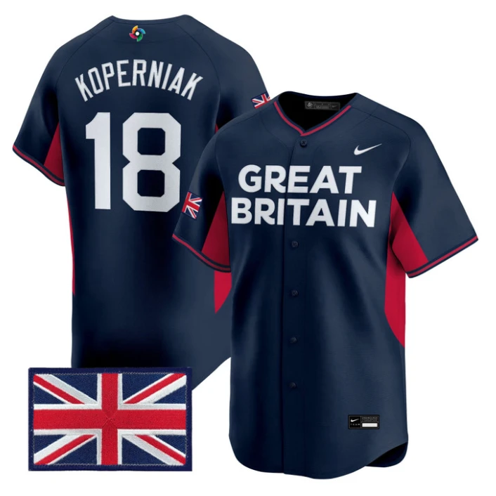 Matt Koperniak Jersey #18 Team Great Britain 2026 World Baseball Stitched by My Store