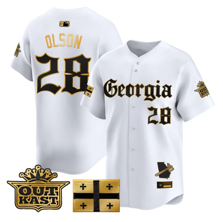 Matt Olson Jersey #28 Atlanta Braves Georgia Outkast Gothic Stitched by My Store