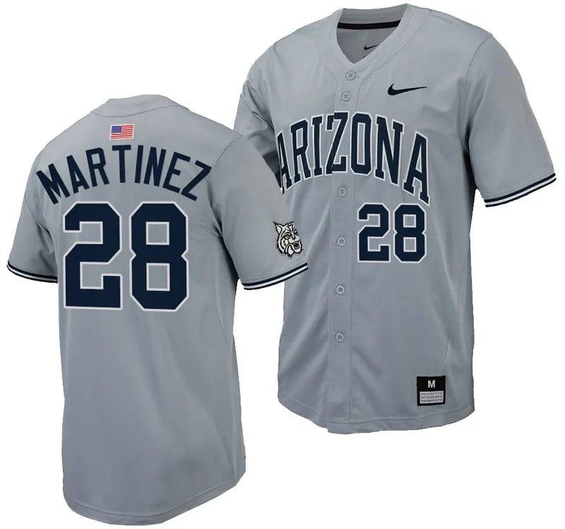 Matthew Martinez Jersey #28 Arizona Wildcats Replica Baseball Full-Button Gray by My Store