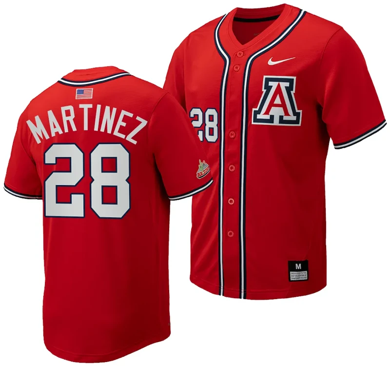Matthew Martinez Jersey #28 Arizona Wildcats Replica Baseball Full-Button Red by My Store