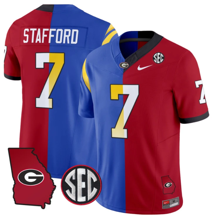 Matthew Stafford Jersey #7 Georgia Bulldogs Split Vapor Limited Football Stiched by My Store