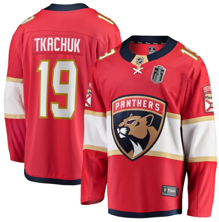 Matthew Tkachuk 19 Florida Panthers 2024 Stanley Cup Final Home Breakaway Player Jersey Red by Hockey David